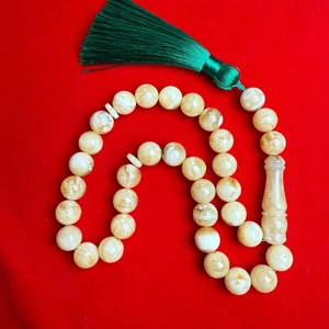 Ámbar báltico natural Tasbih Misbaha islámico 33 cuentas de oración 12,2 mm 43,7 g - Imagen 1 de 3