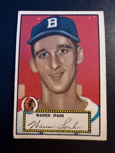 1952 Topps Warren Spahn #33 sehr guter Zustand sauber siehe Bilder - Bild 1 von 2