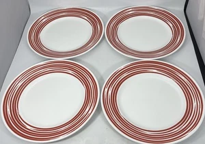 Corelle Strokes of Color Brushed Red 10 3/4" Dinner Plates Set of 4 - Picture 1 of 6