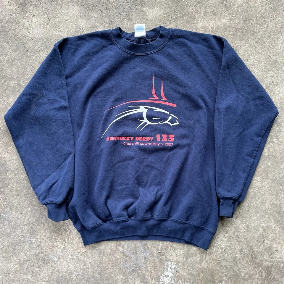 Kentucky Derby 2007 официальный синий длинным рукавом Sz L  - Изображение 1 из 4
