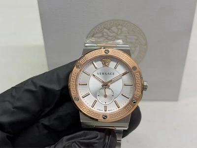 Versace VEVI00923 Reloj Hombre Oro Rosa/Plata Dos Tonos Acero Inoxidable 41mm Foto 1 de 4