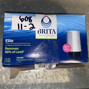 Filtro de repuesto para grifo cromado Brita Elite paquete de 3 NUEVO en caja abierta - 12 meses - Imagen 1 de 6