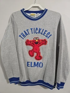 Vintage 1990s Tickle Me Elmo Sesame Street Crewneck Sweatshirt Adult Size Large  - Picture 1 of 14