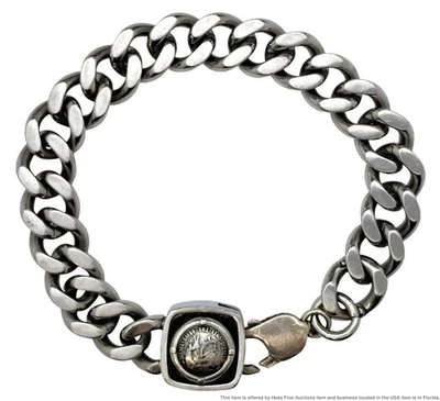 Diesel Only The Brave Coin Hombres Unisex Acero Inoxidable Bordillo Eslabón Moda Pulsera Foto 1 de 4