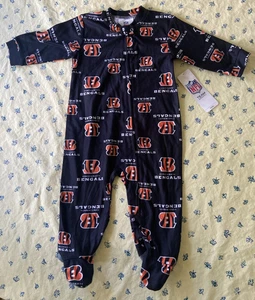 NFL Team Apparel Kids Cincinnati Bengals pezzo unico traversina bambino taglia 6/9 mesi - Foto 1 di 10