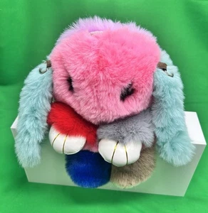 Bunny Rabbit Crossbody Rucksack Schultertasche Handtasche bunt flauschig / ohne Riemen - Bild 1 von 16