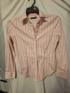 Damen The Limited Langarmhemd rosa & weiß gestreift mit Knöpfen Größe M - Bild 1 von 9