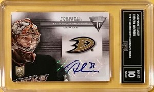 2014 PANINI TITANIUM RESERVE - AUTOGRAPH - FREDERIK ANDERSEN - GMA 10 - GEM MINT