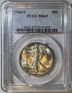 1944 S Walking Liberty Half Dollar .50C PCGS MS65 - Picture 1 of 6