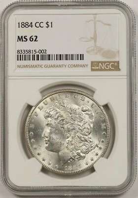 1884-CC $1 NGC MS 62 Morgan Silver Dollar - Image 1 of 4