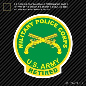 US Military Police Corps Retired Sticker Die Cut Vinyl seal mp - Foto 1 di 1
