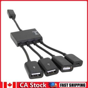 4 Port Micro USB Power Charging OTG Hub Cable for Sumsung Android PC - Photo 1 sur 5