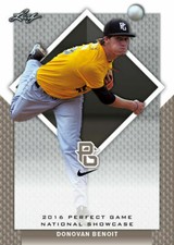 DONOVAN BENOIT 2016 LEAF "PERFECT GAME" SHOWCASE ALL-AMERICAN ROOKIE CARD #209!