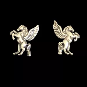 Sterling Silber 925 Pegasus kleine Ohrstecker hergestellt in den USA Chirurgenstahl Posten - Bild 1 von 3