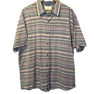 Weatherproof Vintage Short Sleeve Linen Striped Button Up Shirt XXL Coastal - Image 1 of 4