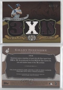 2009 Topps Triple Threads Relics Sepia /27 Grady Sizemore #TTR-90
