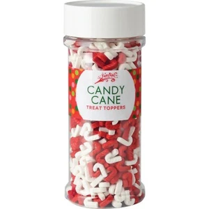 Candy Cane Treat Toppers Cupcake/Cookie Decorations Sugar 2.6 oz jar Christmas - Picture 1 of 2