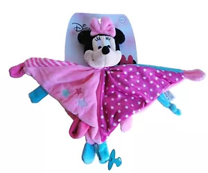 Disney Baby Pink Minnie Mouse Security Blanket Lovey Simba Toys Pacifier Holder - Picture 1 of 6