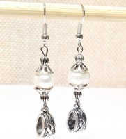 FRESHWATER PEARL_Handcrafted Dangle Drop Hoop Earrings_Silver Plated Hooks_36H