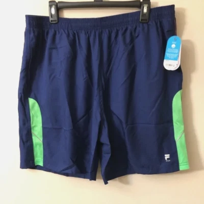 NUEVO CON ETIQUETAS 🆕🔥 TALLA 2XL XXL Para hombres FILA SPORT Pantalones Cortos Ajustados para Correr Absorbente Seco Azul/Lima Foto 1 de 4