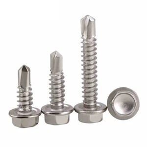 Flanged Hex Head Self-Drilling Tappers Screws Tapping Screw 410 Stainless Steel - Bild 1 von 5