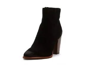 SAM EDELMAN Black Suede Blake Heeled Ankle Boots, Women Size 8 - Picture 1 of 6