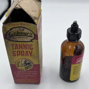 Vintage Gebauers Gerbstoffspray 4 Flüssigunzen 40er Jahre mit Inhalt - Bild 1 von 7