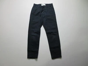Abercrombie Kids Black Straight Leg Pant Elastic Waistband Slash Pocket Size 7/8 - Picture 1 of 6