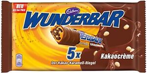 Cadbury Wunderbar Kakaocreme - Karamell Schokoriegel - 5 Riegel je 37g