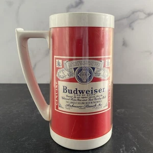 Vintage Budweiser Label Plastic Thermo-Serv Beer Stein Mug w/ Bud Label Logo USA - Picture 1 of 13