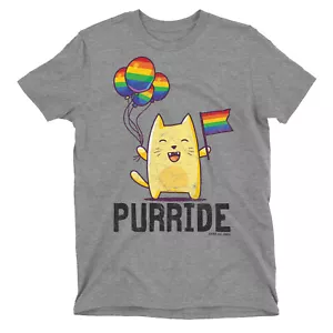 Camiseta gay para hombre y mujer Stanley Stella Pride PURRIDE gato LGBT lesbiana arco iris - Imagen 1 de 9