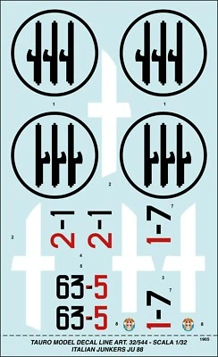 TAURO MODEL TM32/544 JUNKERS JU 88 ITALIANO - REGIA AERONAUTICA SCALA 1:32 - Immagine 1 di 3