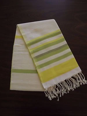 Nautical Cotton Large Towel - Turkish Beach Bath Peshtemal Towel - Yellow - Image 1 of 3