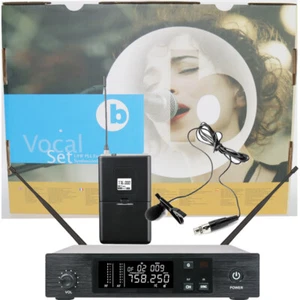 Wireless Bodypack Lavalier Microphone Mike Mic System with Clip Lapel 1/4" cable - Picture 1 of 6