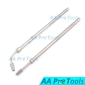 2 Poole Suction Tubes, 23 FR Straight + 30 FR Curved Chrome Plated - Picture 1 of 3