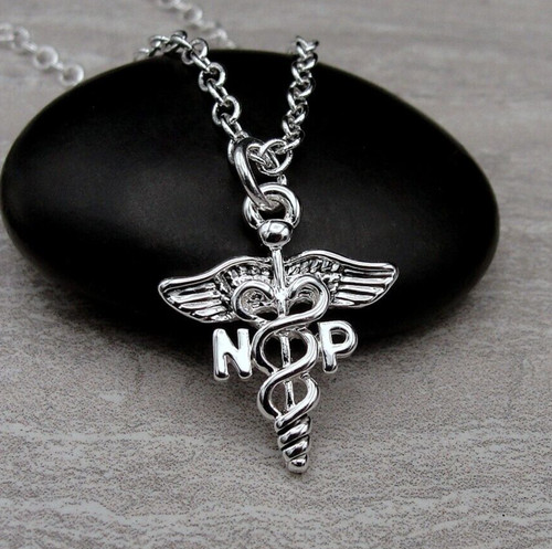 HERMÈS Collana Caduceo Argento NP Charm Infermiere Pratico Regalo per Gioielli Infermiera