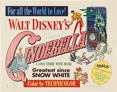 Cinderella Walt Disney cult cartoon movie poster print