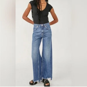 Free People Straight Up Baggy Jeans Riverside Blue - Bild 1 von 7