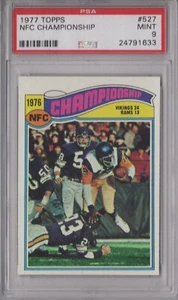 1977 Topps NFC Championship Game PSA 9 #527 Minnesota Vikings v Los Angeles Rams - Picture 1 of 1