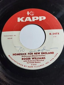 Roger Williams - Homesick For New England / Temptation - 45 - K-347 X VG F125 - Picture 1 of 1