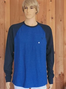 American Eagle Pullover Tee Shirt Long Sleeve Blue Thermal Sz XL/TG - Picture 1 of 12