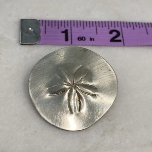 1.5" Vintage  Large Sterling Silver Sand Dollar Pendant & Pin Multifunctional - Picture 1 of 5