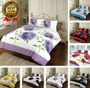 New ROSALEEN Printed Reversible Duvet Cover + Pillow Case - Picture 1 of 8