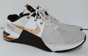 Nike Metcon 8 Training Shoes Athletic Sneakers DO9328-100 Mens 14 White & Gold - Picture 1 of 9