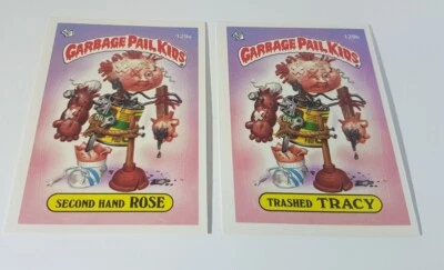 1986 Garbage Pail Kids Second Hand ROSE 129a & Trashed Tracy 129b Series 4 Gpk  - Image 1 of 4