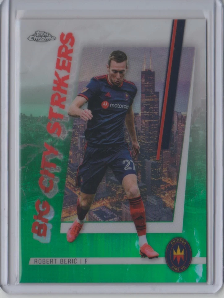 2021 Topps Chrome MLS Big City Strikers Green Refractor #BCS12 Robert Beric /75 - Image 1 of 2