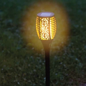 Lámpara solar antorcha LED jardín iluminación luz solar lámpara solar IP44 pincho de tierra - Imagen 1 de 8