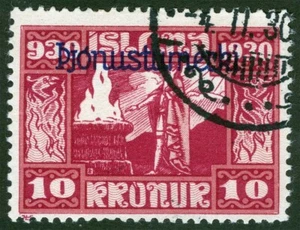 Iceland Sc O67 Magenta (Bl) 10k 1930 Overprint Paliament Black CDS Cancel - Picture 1 of 1