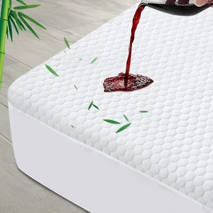 Waterproof Twin XL Mattress Pad Protector 3D Air Bamboo Fabric Cover Up to 18" - Picture 1 of 8