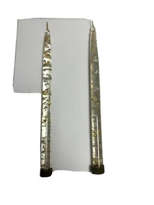 Paar Vintage Kerzen Silber & Gold Fleck Lucite - Bild 1 von 5